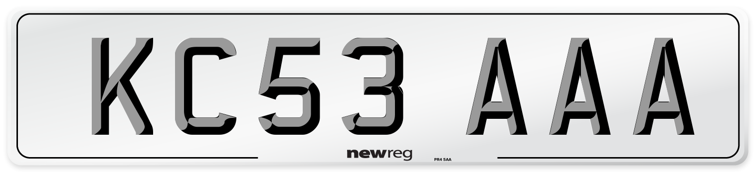 KC53 AAA Number Plate from New Reg